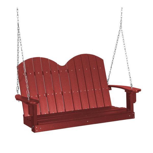 Little Cottage Co. Classic Savannah 4ft. Plastic Swinging Bench Porch Swings Cardinal Red / No