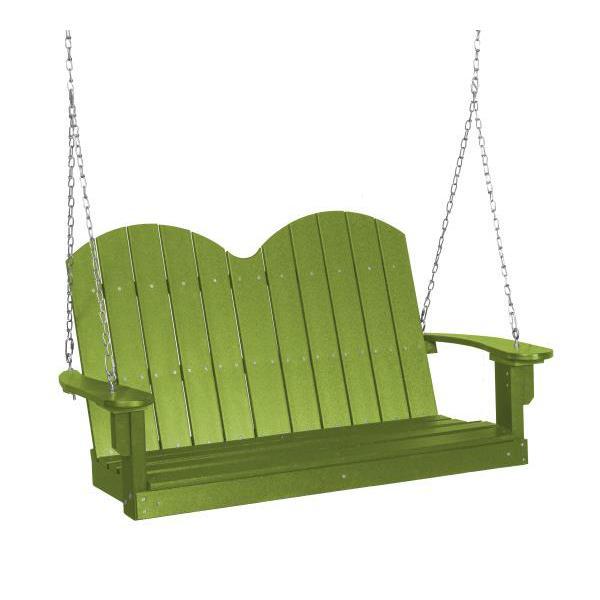Little Cottage Co. Classic Savannah 4ft. Plastic Swinging Bench Porch Swings Lime / No