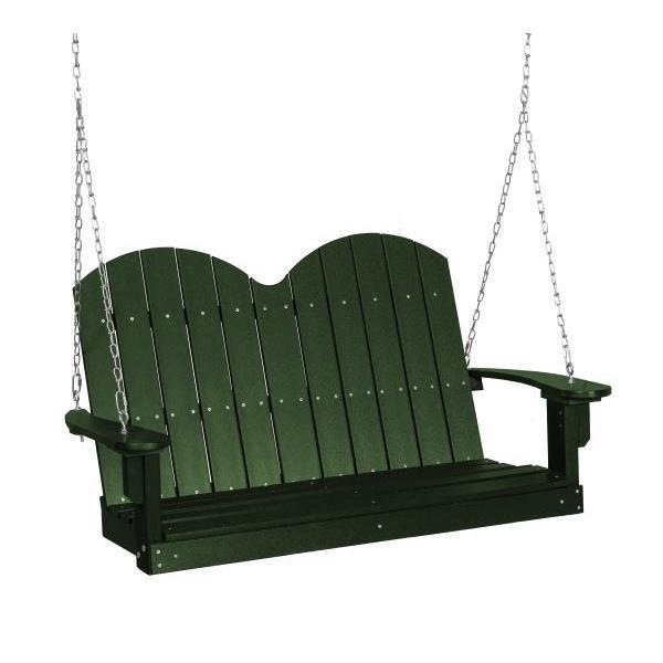 Little Cottage Co. Classic Savannah 4ft. Plastic Swinging Bench Porch Swings Turf Green / No
