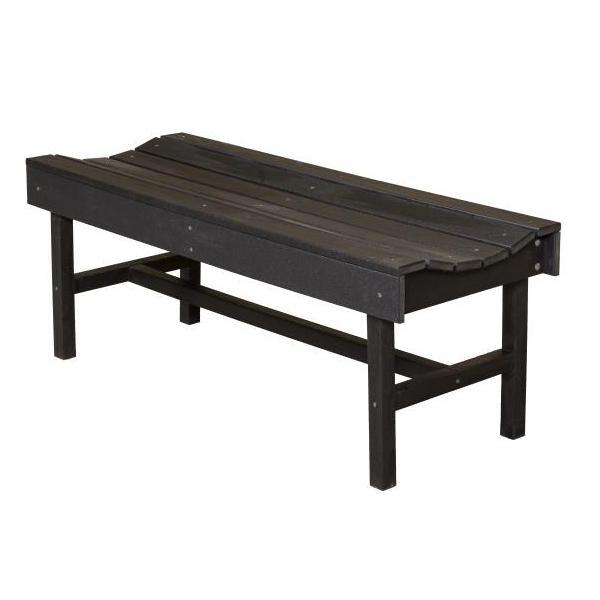 Little Cottage Co. Classic Vineyard 4ft Backless Bench Garden Benches Black