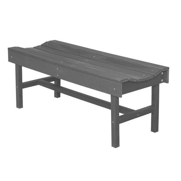 Little Cottage Co. Classic Vineyard 4ft Backless Bench Garden Benches Dark Gray