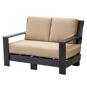 Little Cottage Co. Contemporary Deep Seat Love Seat Bench Black-Heather Beige