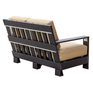 Little Cottage Co. Contemporary Deep Seat Love Seat Bench Black-Heather Beige