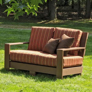 Little Cottage Co. Contemporary Deep Seat Love Seat Bench Cedar-Dorsett Cherry
