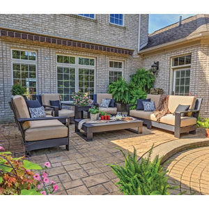 Little Cottage Co. Contemporary Deep Seat Sofa Garden Benches Black-Heather Beige