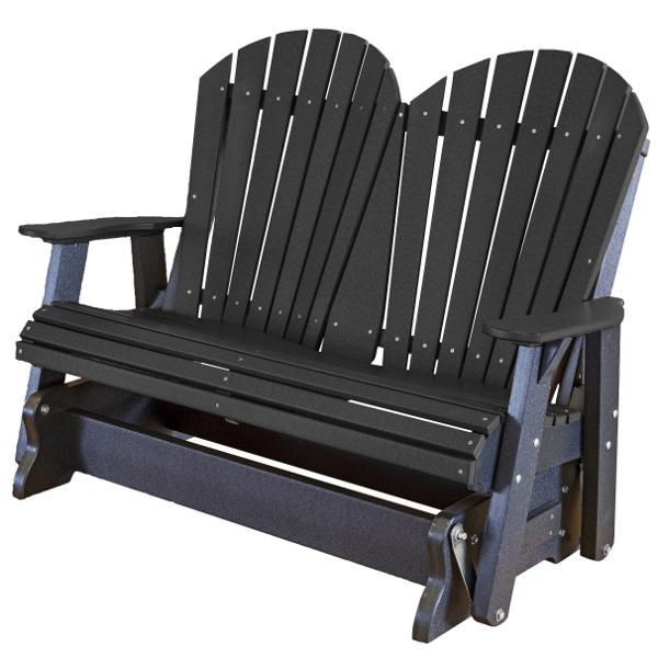 Little Cottage Co. Heritage Adirondack 4ft. Recycled Plastic Glider Gliders Black