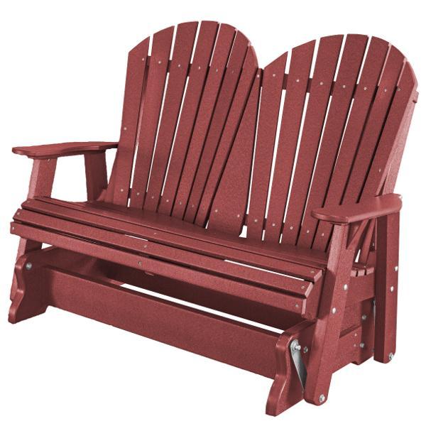 Little Cottage Co. Heritage Adirondack 4ft. Recycled Plastic Glider Gliders Cherry Wood