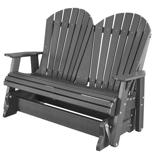 Little Cottage Co. Heritage Adirondack 4ft. Recycled Plastic Glider Gliders Dark Gray