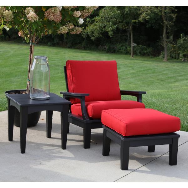 Little Cottage Co. Heritage Deep Seating Chair with Cushions Chair Black with Jockey Red