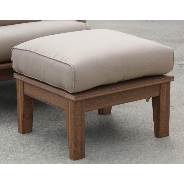 Little Cottage Co. Heritage Deep Seating Ottoman Ottoman Antique Mahogany with Heather Beige
