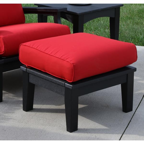 Little Cottage Co. Heritage Deep Seating Ottoman Ottoman Black with Jockey Red