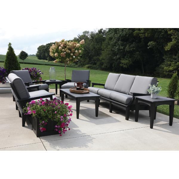 Little Cottage Co. Heritage Deep Seating Sofa Garden Benches Black with Charcoal
