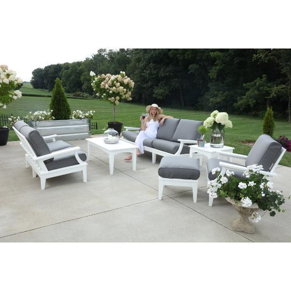 Little Cottage Co. Heritage Deep Seating Sofa Garden Benches White with Charcoal