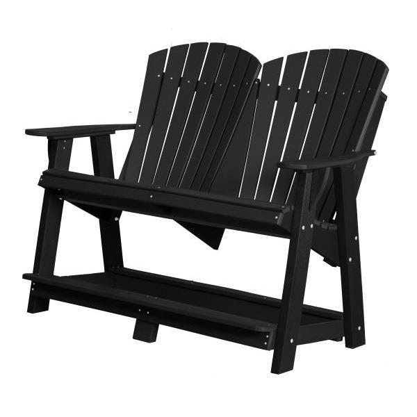 Little Cottage Co. Heritage Double High Adirondack Bench Garden Benches Black