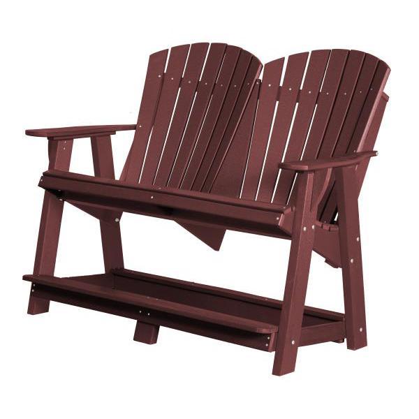 Little Cottage Co. Heritage Double High Adirondack Bench Garden Benches Cherry Wood