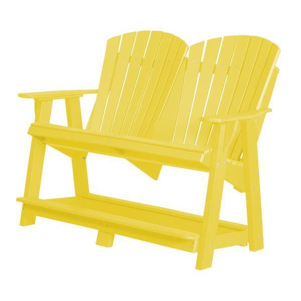Little Cottage Co. Heritage Double High Adirondack Bench Garden Benches Lemon Yellow