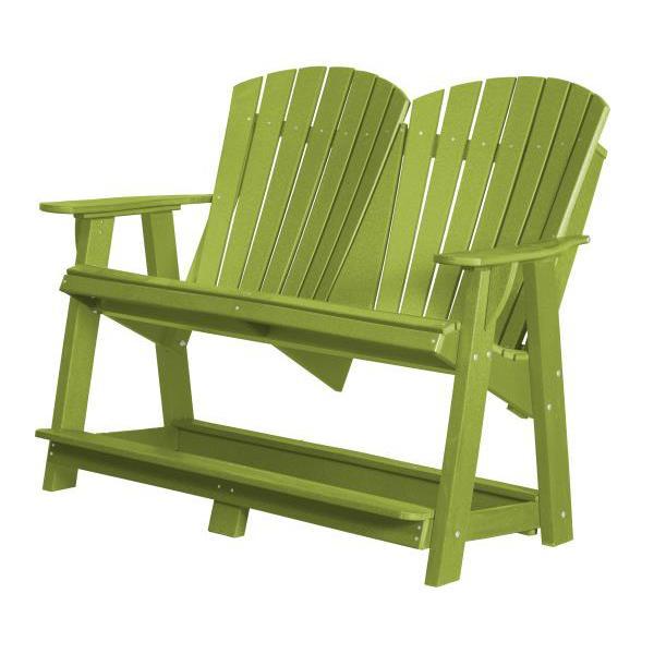 Little Cottage Co. Heritage Double High Adirondack Bench Garden Benches Lime Green
