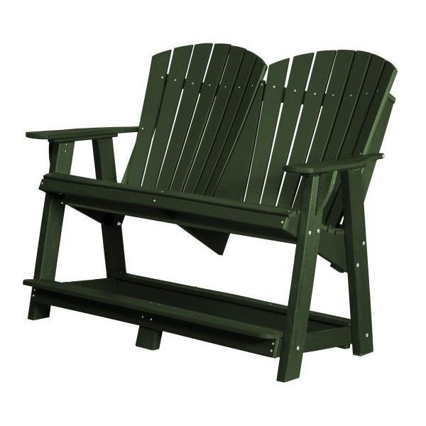Little Cottage Co. Heritage Double High Adirondack Bench Garden Benches Turf Green