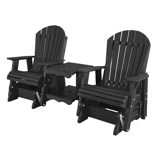 Little Cottage Co. Heritage Double Rock-a-Tee Garden Benches Black