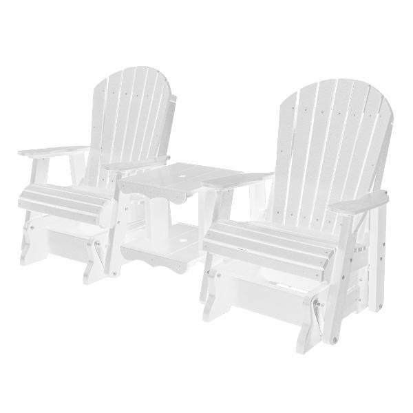Little Cottage Co. Heritage Double Rock-a-Tee Garden Benches Bright White