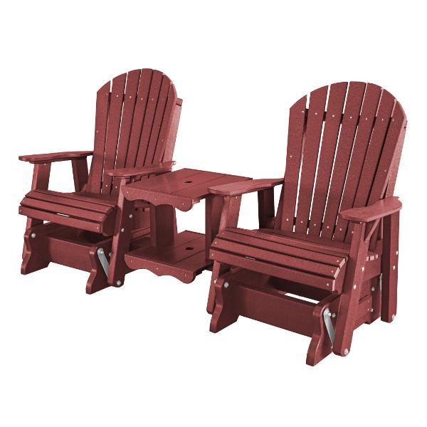 Little Cottage Co. Heritage Double Rock-a-Tee Garden Benches Cherry Wood