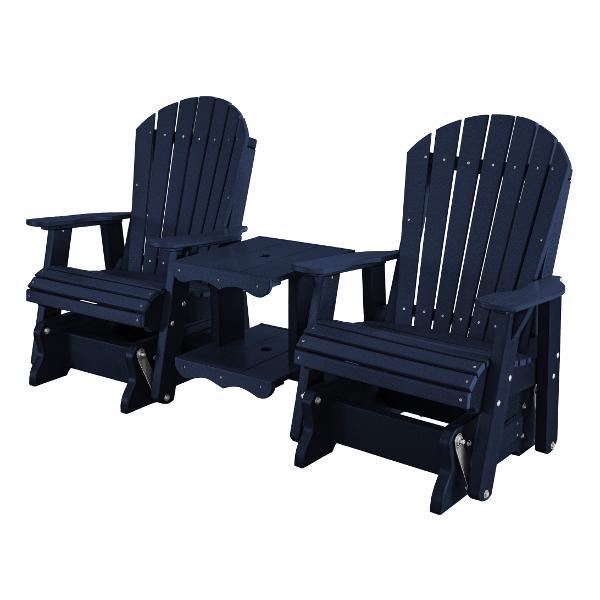 Little Cottage Co. Heritage Double Rock-a-Tee Garden Benches Patriot Blue