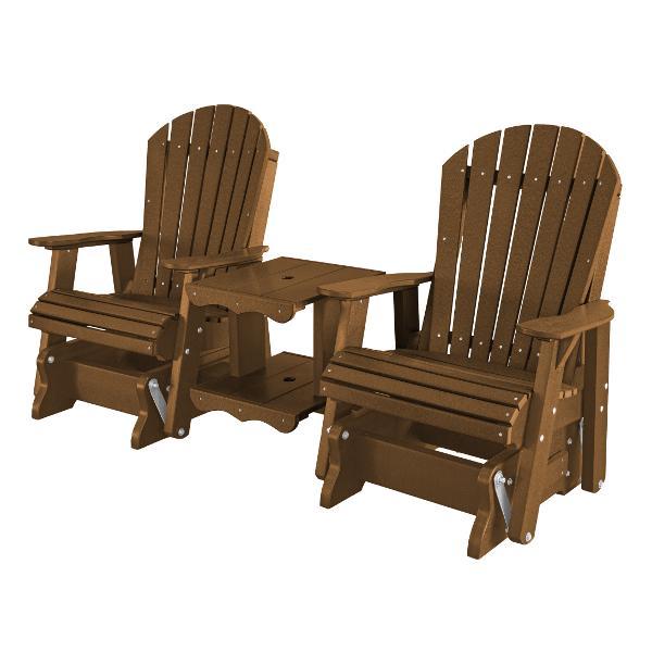 Little Cottage Co. Heritage Double Rock-a-Tee Garden Benches Tudor Brown