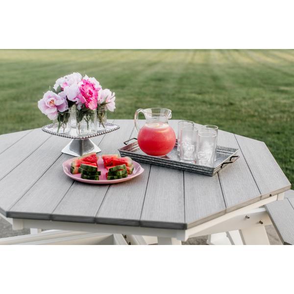 Little Cottage Co. Heritage Octagon Picnic Table Picnic Table Grey-White