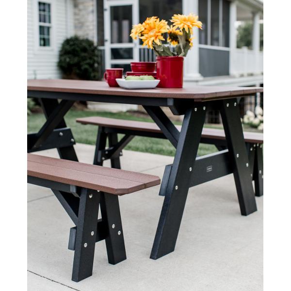 Little Cottage Co. Heritage Picnic Table with Unattached Benches Picnic Table