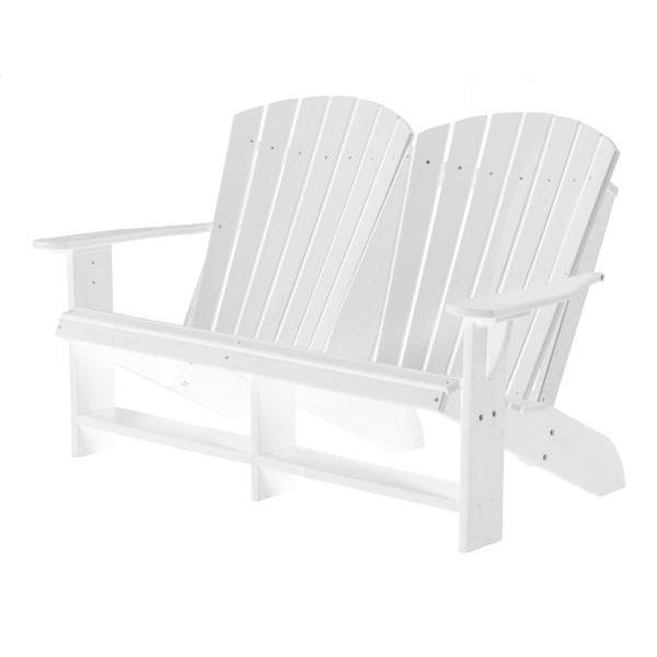Little Cottage Co. Heritage Recycled Plastic Double Adirondack Bench Garden Benches White