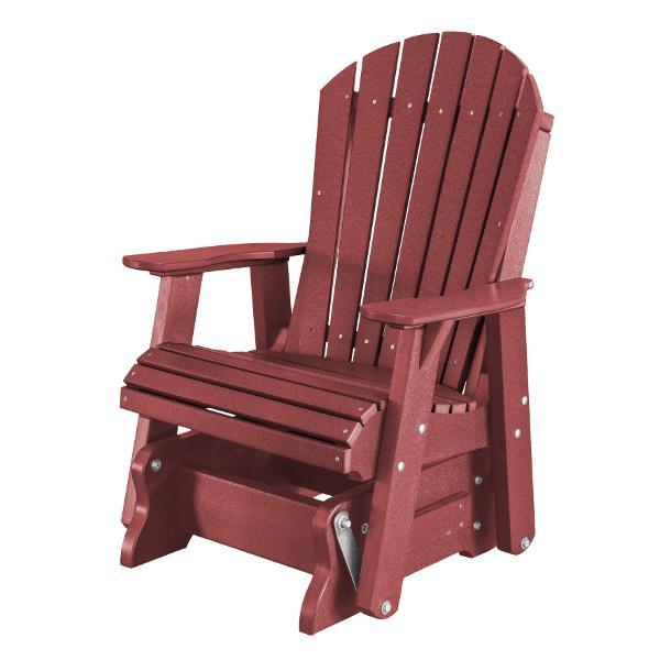 Little Cottage Co. Heritage Single Seat Rock-A-Tee Patio Glider Gliders Cherry Wood