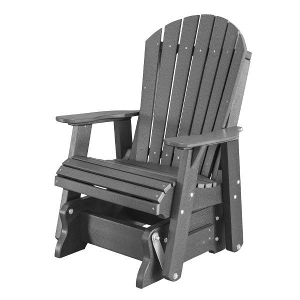 Little Cottage Co. Heritage Single Seat Rock-A-Tee Patio Glider Gliders Dark Gray