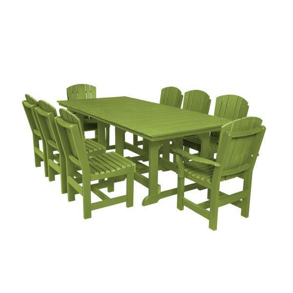 Little Cottage Co. Heritage Table, 6 Dining Chairs, 2 Arm Chairs Dining Set Lime Green