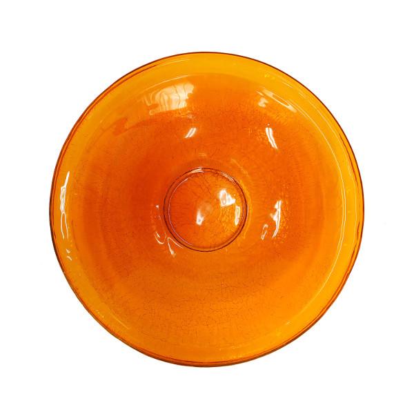 Mandarin Crackle Glass Birdbath Bowl Birdbath Bowl 14 inch / Bowl