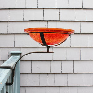 Mandarin Crackle Glass Birdbath Bowl Birdbath Bowl