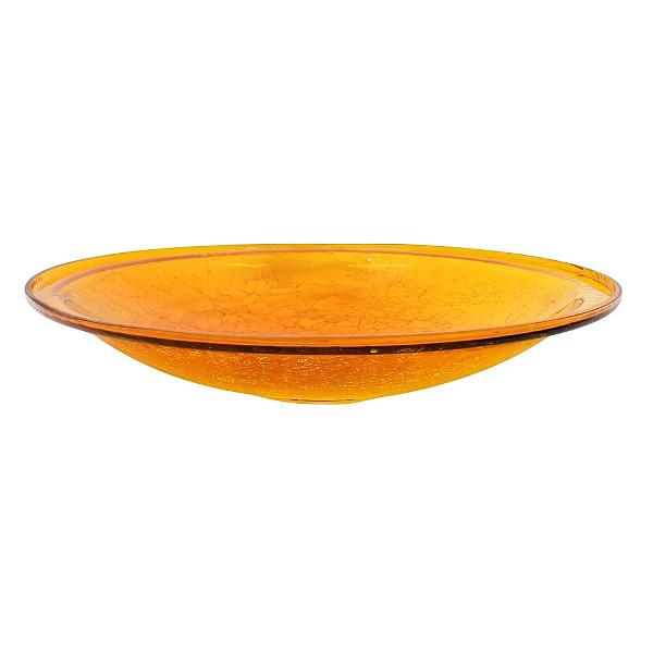 Mandarin Crackle Glass Birdbath Bowl Birdbath Bowl