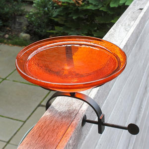 Mandarin Crackle Glass Birdbath Bowl Birdbath Bowl