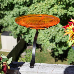 Mandarin Crackle Glass Birdbath Bowl Birdbath Bowl