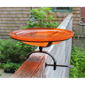 Mandarin Crackle Glass Birdbath Bowl Birdbath Bowl