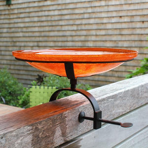 Mandarin Crackle Glass Birdbath Bowl Birdbath Bowl