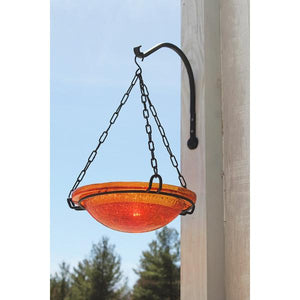 Mandarin Crackle Glass Birdbath Bowl Birdbath Bowl