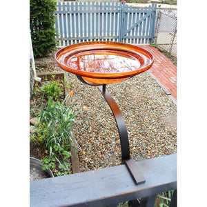 Mandarin Crackle Glass Birdbath Bowl Birdbath Bowl