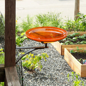 Mandarin Crackle Glass Birdbath Bowl Birdbath Bowl