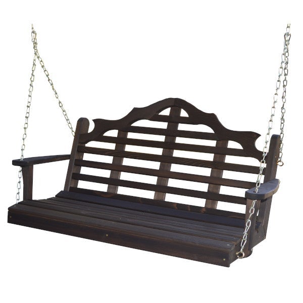 Marlboro Red Cedar Furniture Porch Swing Porch Swing 4ft / Include Stainless Steel Swing Hangers / Walnut Stain