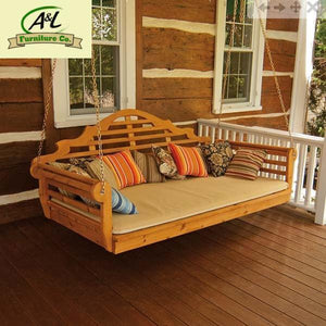 Marlboro Red Cedar Swing Bed Porch Swing Bed