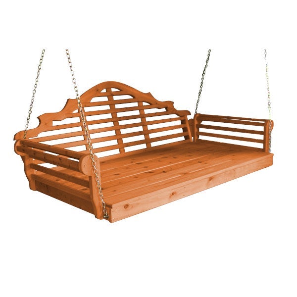 Marlboro Red Cedar Swing Bed Porch Swing Bed 75 inch / Cedar Stain / Include Stainless Steel Swing Hangers