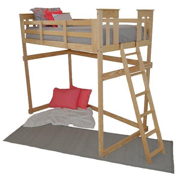 Mission Loft Bed with End Ladder - The Charming Bench Company