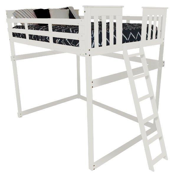 Mission Loft Bed with End Ladder - The Charming Bench Company
