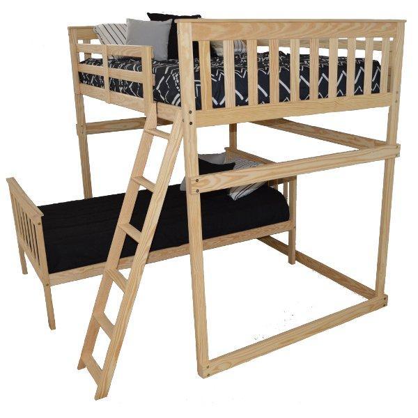 Mission Loft Bed w Side Ladder - The Charming Bench Company