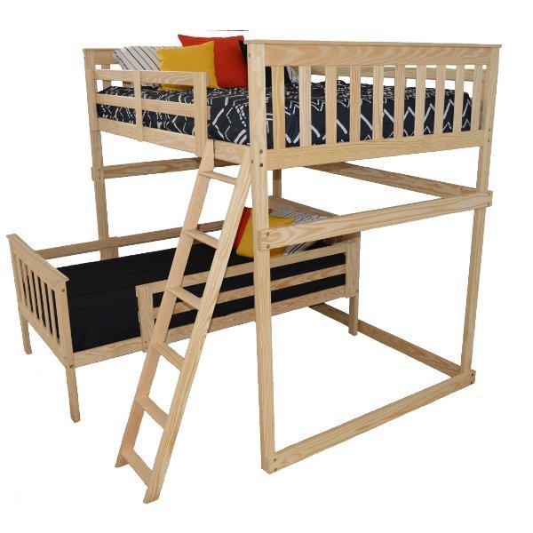 Mission Loft Bed w Side Ladder - The Charming Bench Company